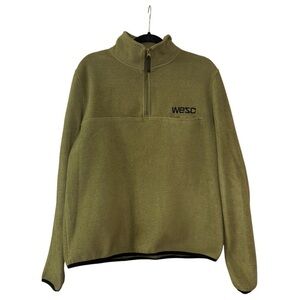 Wesc Olive Green Fleece Quarter Zip Pullover Jacket Women’s XL Men’s L Warm Cozy